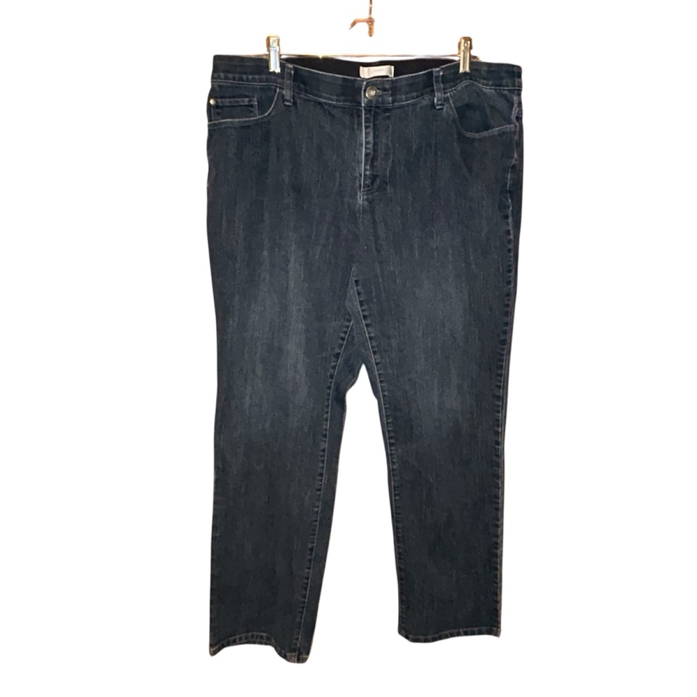 CJ Banks Plus Straight‎ Leg Jeans 20W Stretch Denim Classic Fit Dark Wash